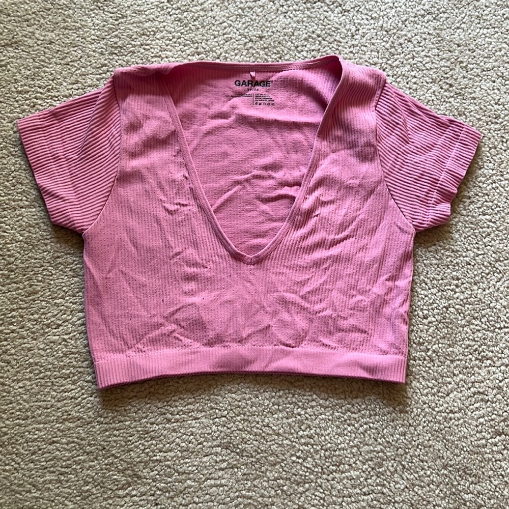 GARAGE - cropped short sleeve - pink - xs